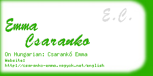 emma csaranko business card